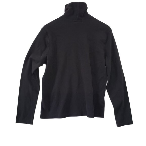 Vintage Martha B Black Cotton Long Sleeve Turtleneck Top 2X Retro 90s Minimalist - Picture 2 of 4